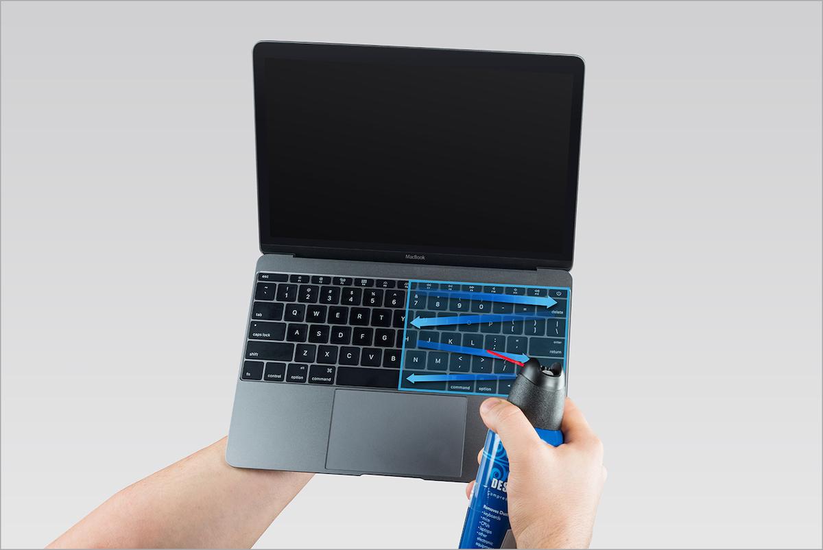 MacBook-Limpeza-Teclas-Aire-Comprimido-Soplar