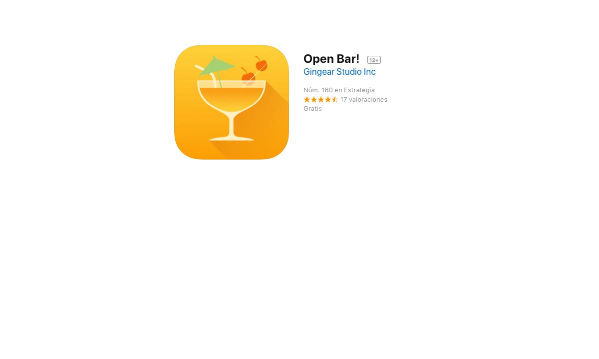 Open Bar! Gratis iOS