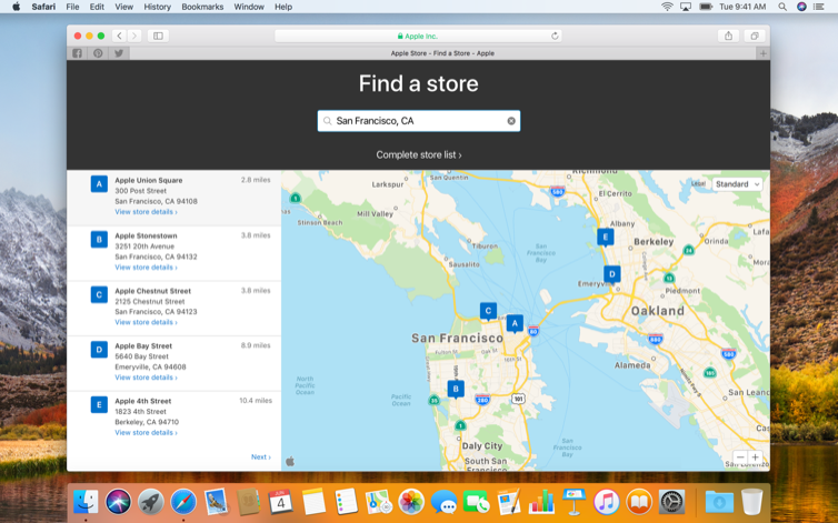 apple maps website