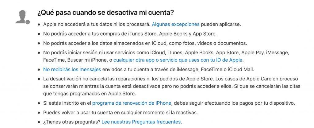 Desactivar ID de Apple