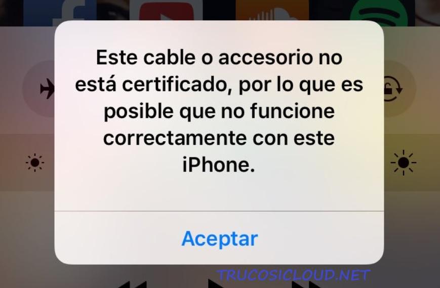 Accesorio no compatible iPhone