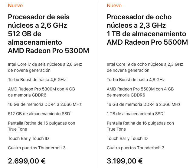 MacBook Pro precios