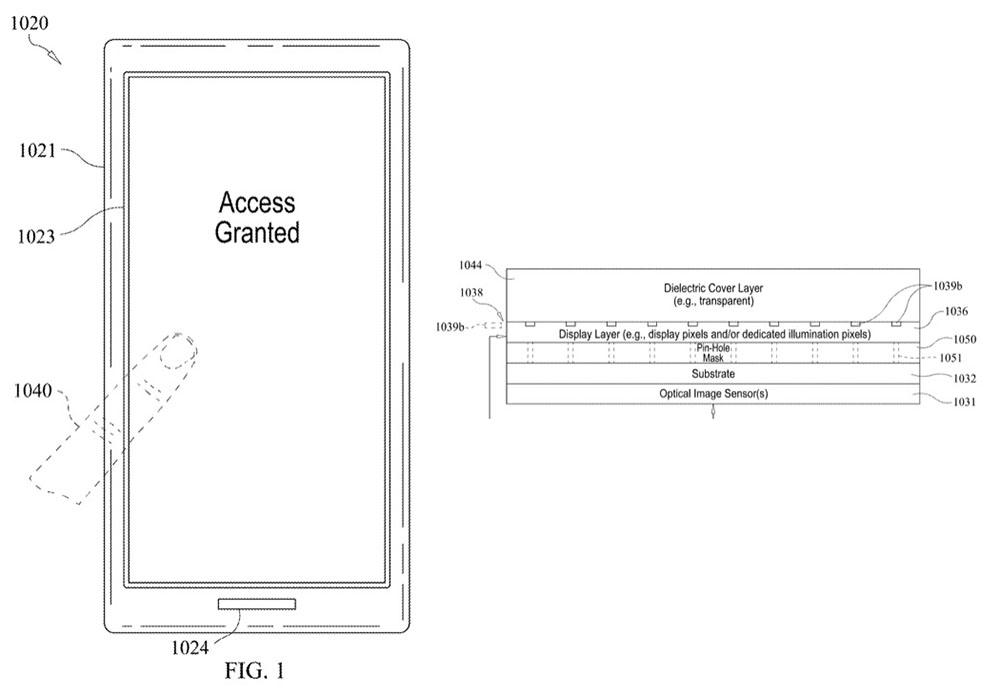 Patente Touch ID bajo la pantalla