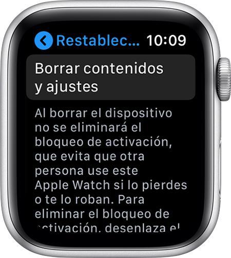 restablecer apple watch