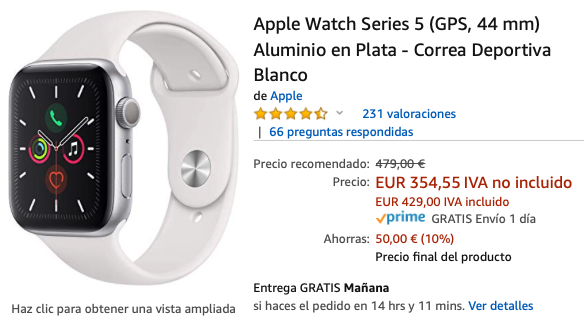 Oferta Apple Watch série 5