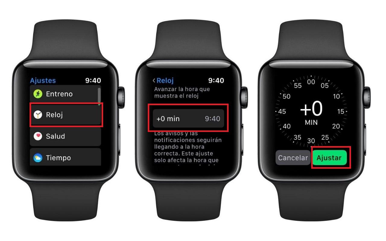 Apple Watch ajustar hora