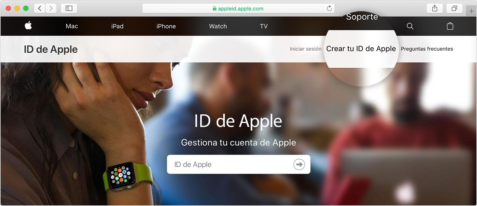 Crear ID de Apple web