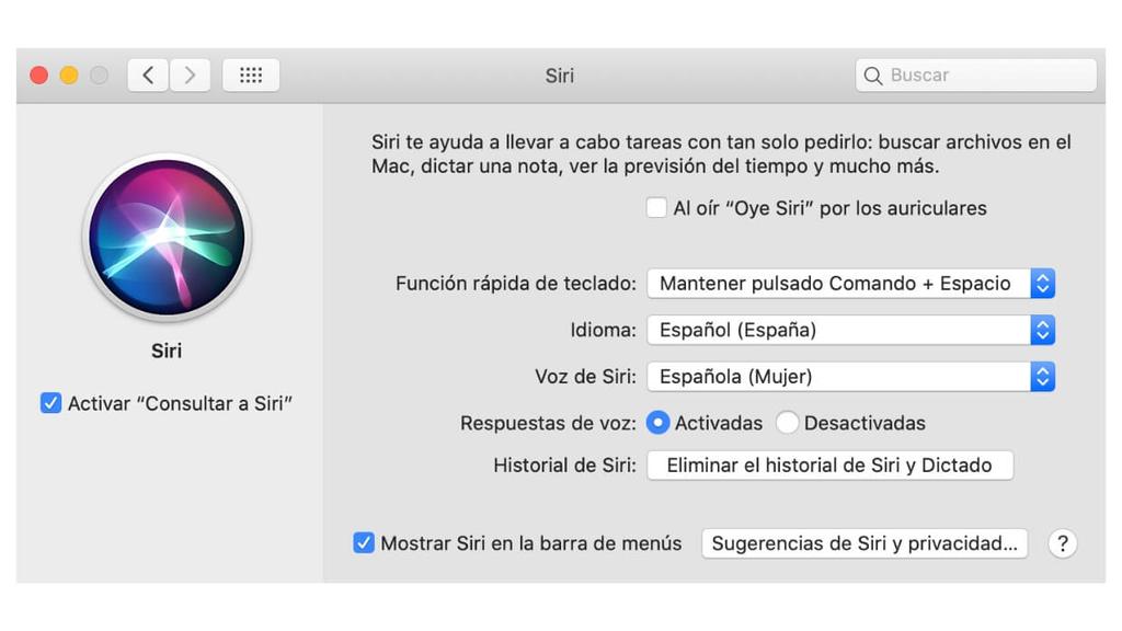 Activar Siri Mac Preferencias del Sistema