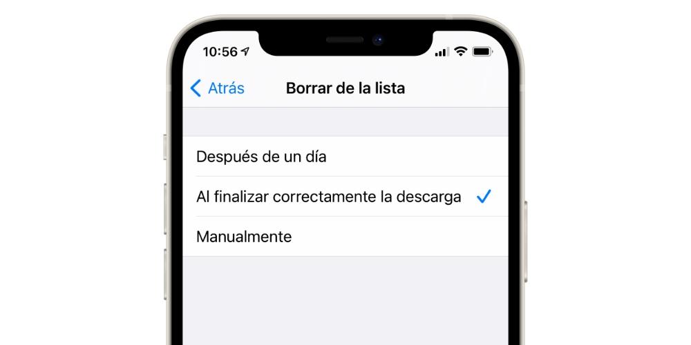 Borrar lista de descargas iPhone Safari