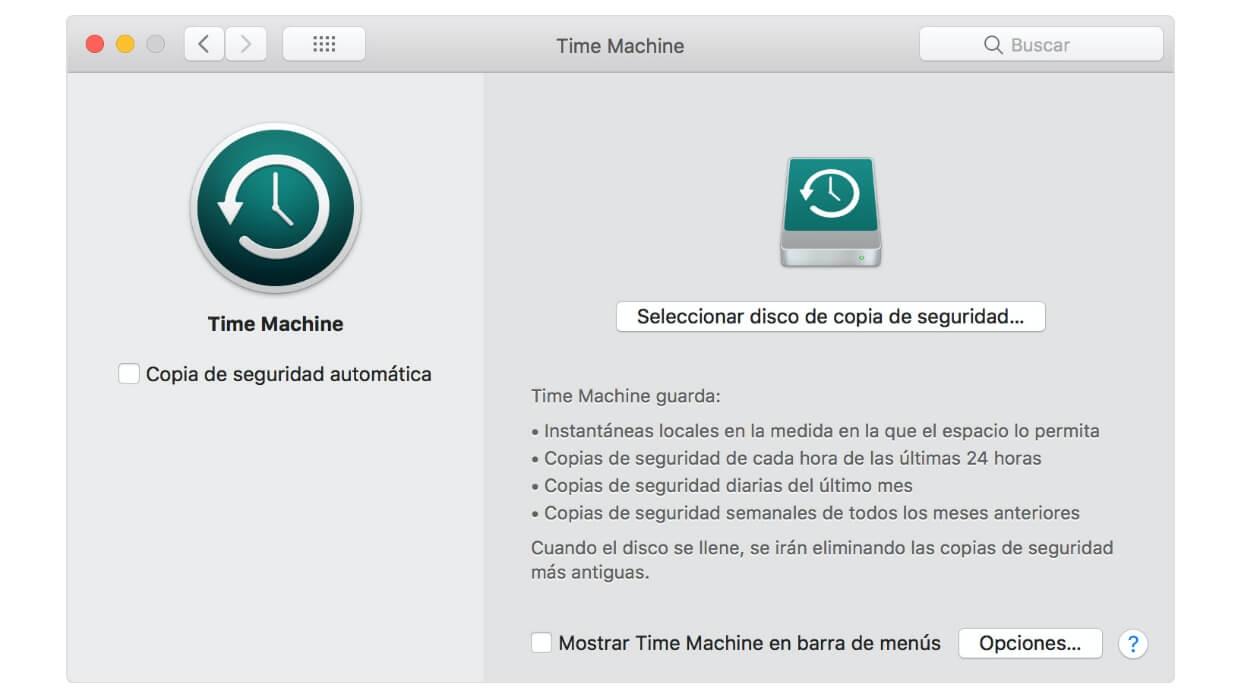 copia seguridad mac time machine