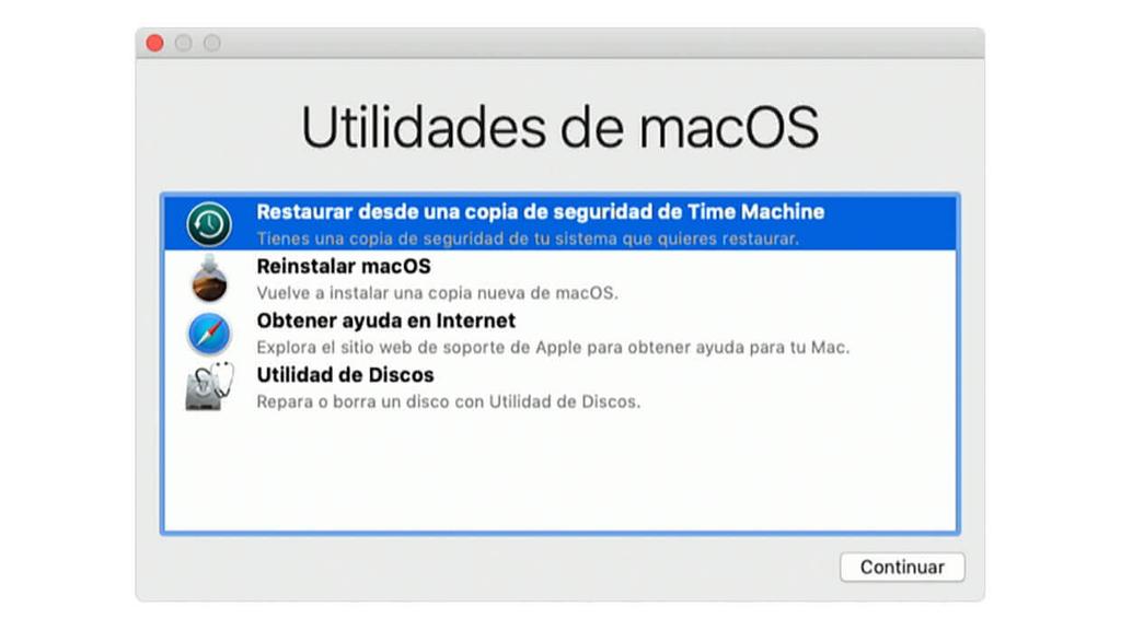 restaurar mac time machine