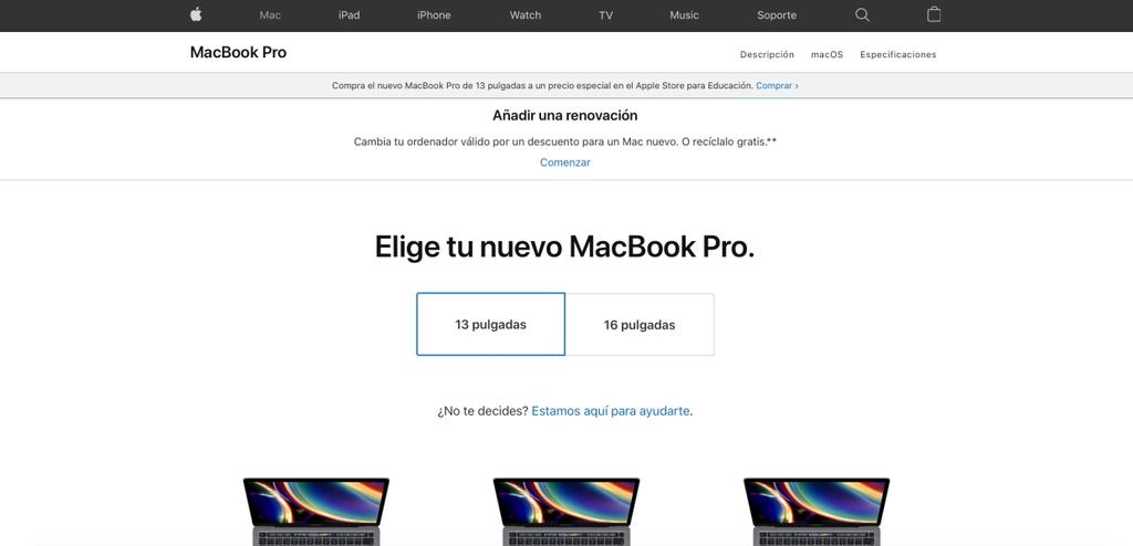 apple nuevo macbook pro 13 pulgadas