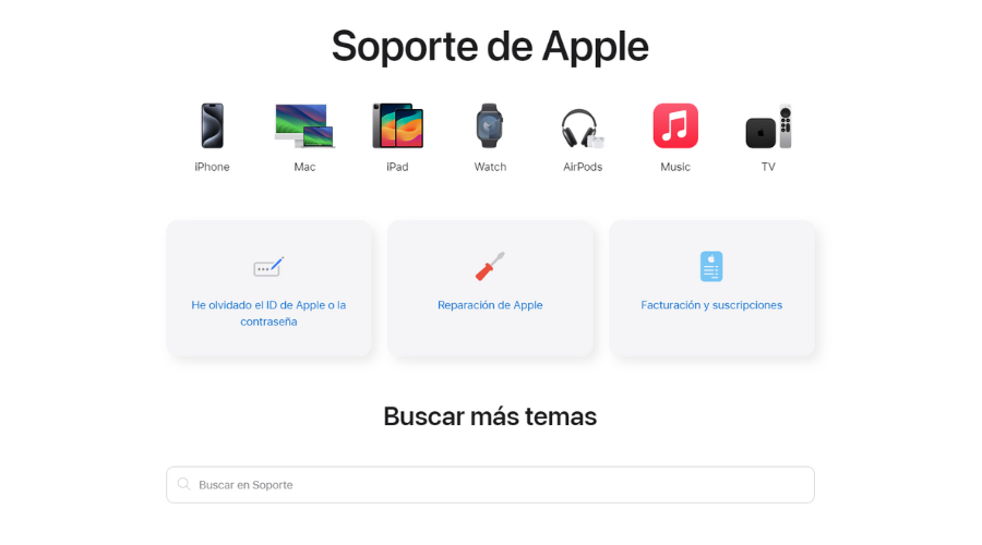 soporte técnico de Apple
