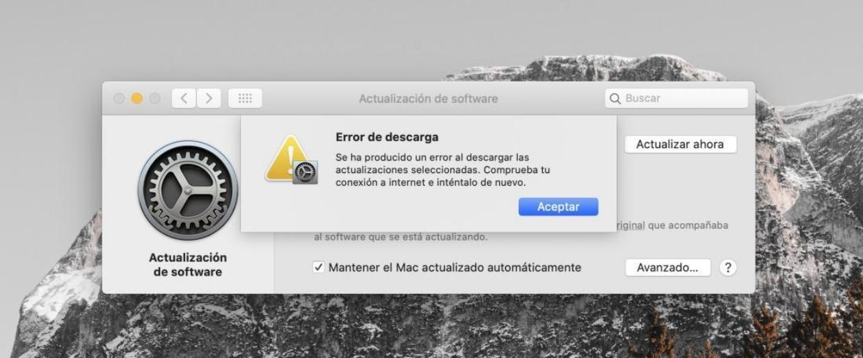 error descarga macOS