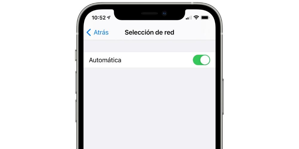 seleccion de red automatica iphone