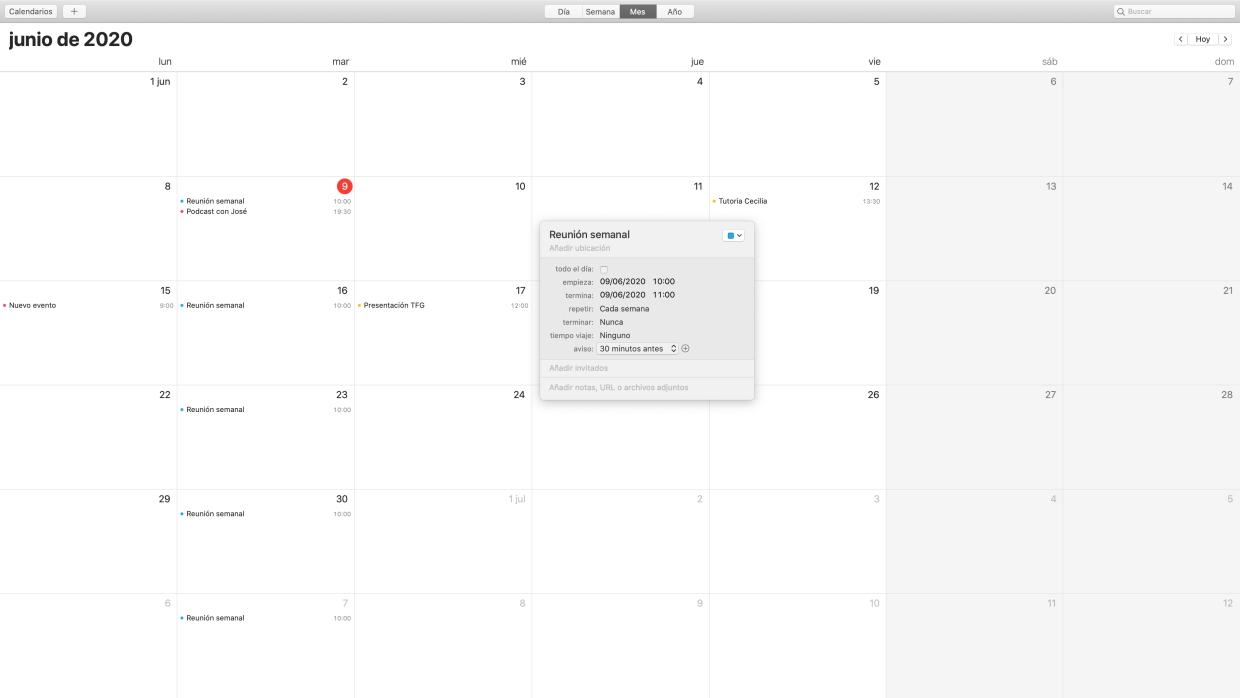 Calendarios Mac