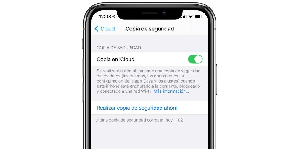 Copia seguridad iCloud iPhone