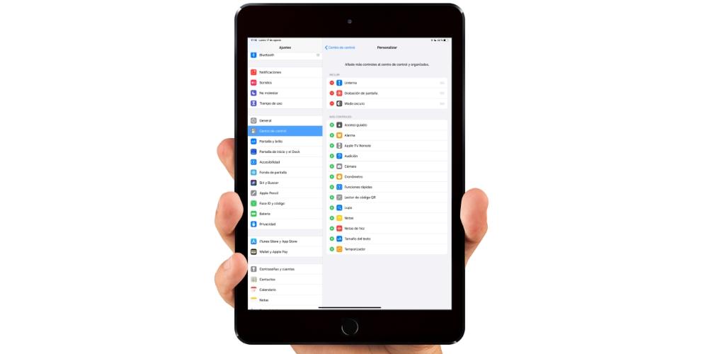 Personalizar centro de control iPad