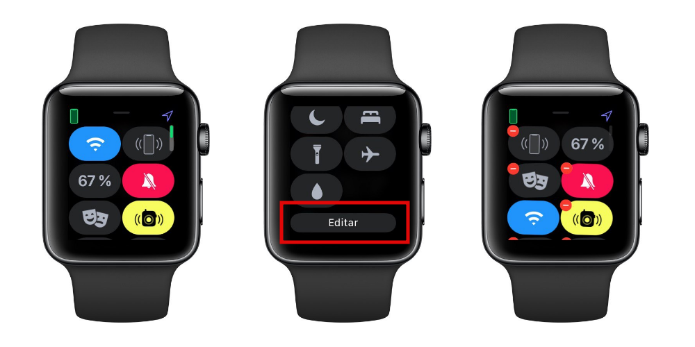 Editar centro control Apple Watch