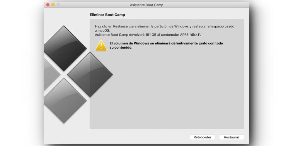Eliminar Boot Camp Windows Mac
