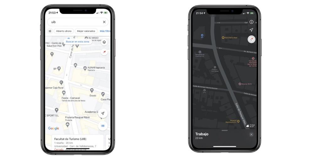 Карты Google против Apple Maps