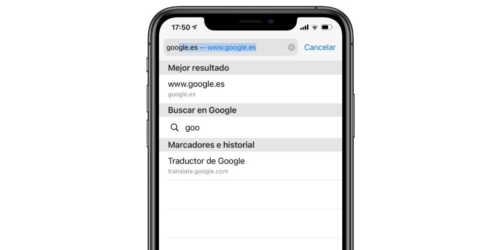 Sugerencias navegador Safari iPhone