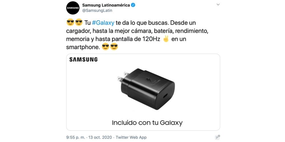 Tweet Samsung cargador