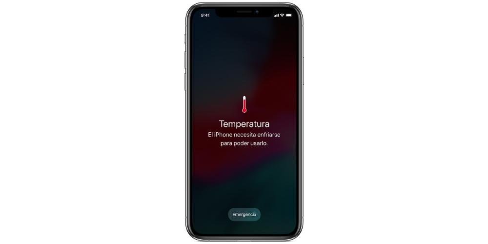 Aviso temperatura del iPhone