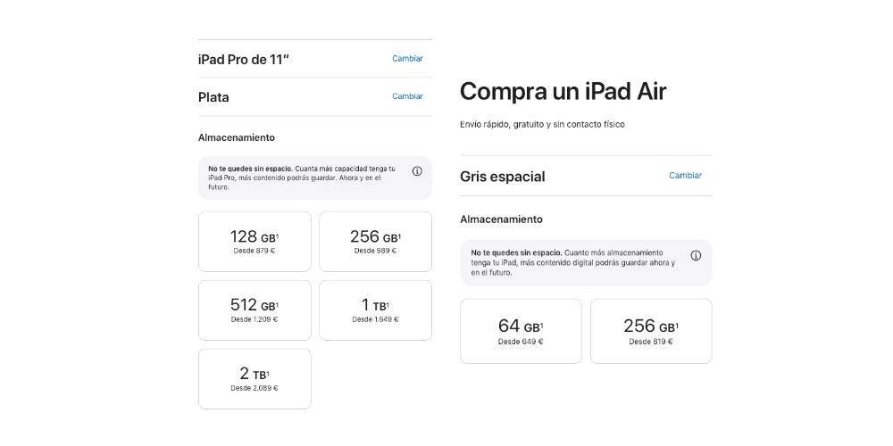 Capacidades iPad Pro vs iPad Air