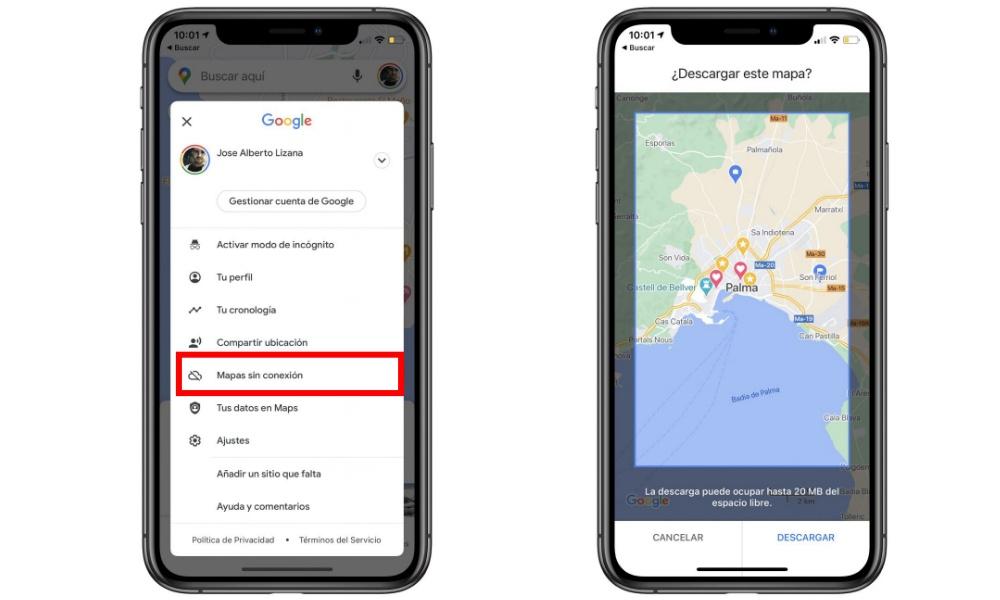 Mapas sin conexion Google Maps