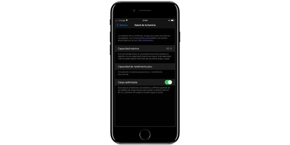Salud batería iPhone SE 2020