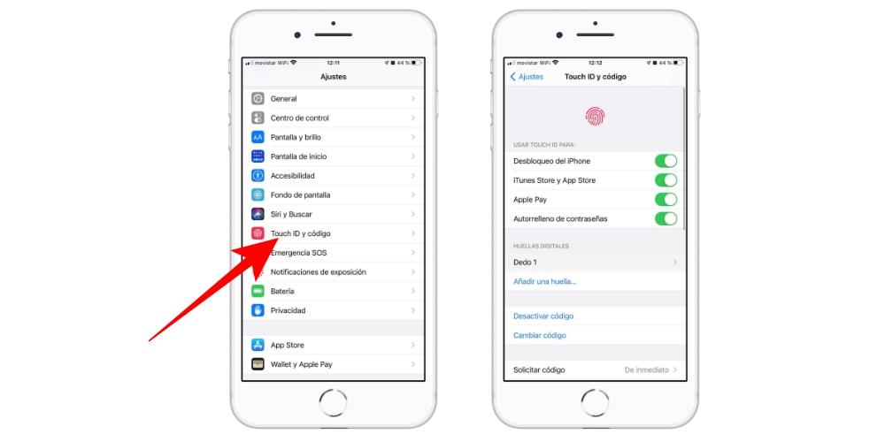 Touch ID регулирует iPhone iOS
