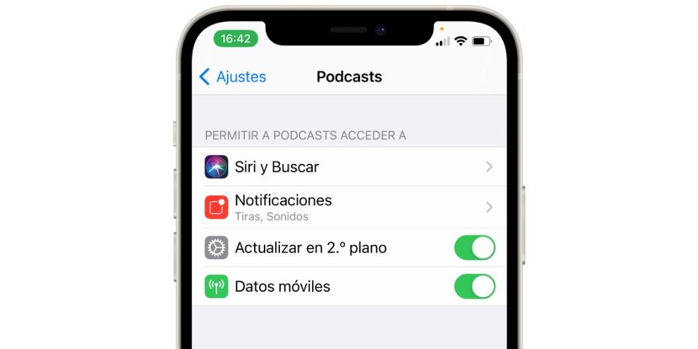 Podcast ajustes iPhone