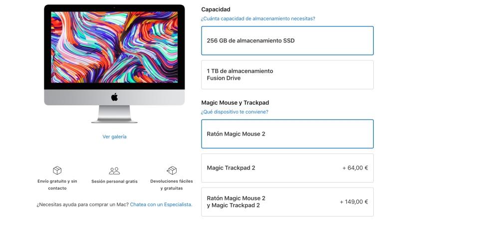 iMac 21,5 opciones de almacenamiento