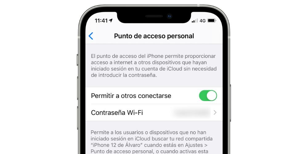 punto acceso personal iphone