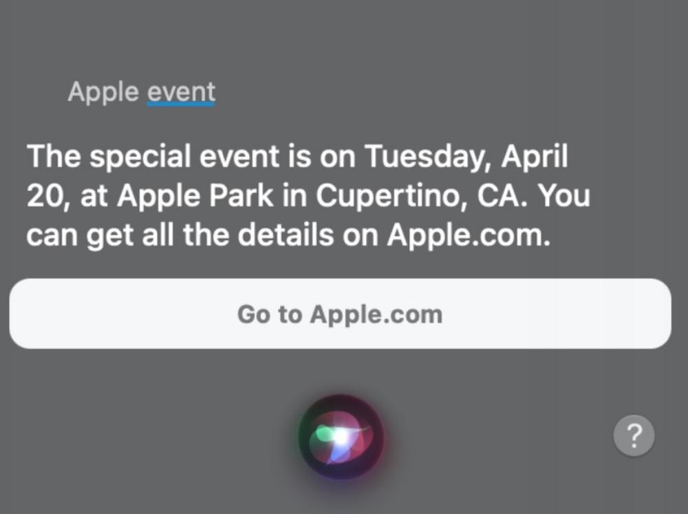 apple event filtrado siri