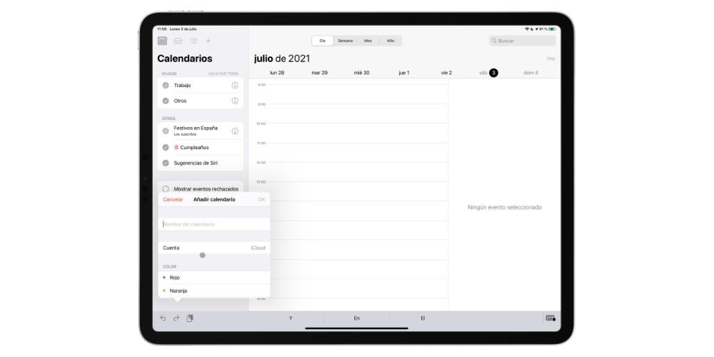 Añadir calendarios iPad