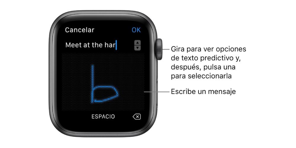 Respuesta a mano Apple Watch