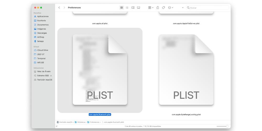 archivos plist bluetooth mac