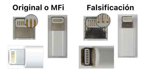 Cómo se diferencia un cable Apple verdadero de uno falso