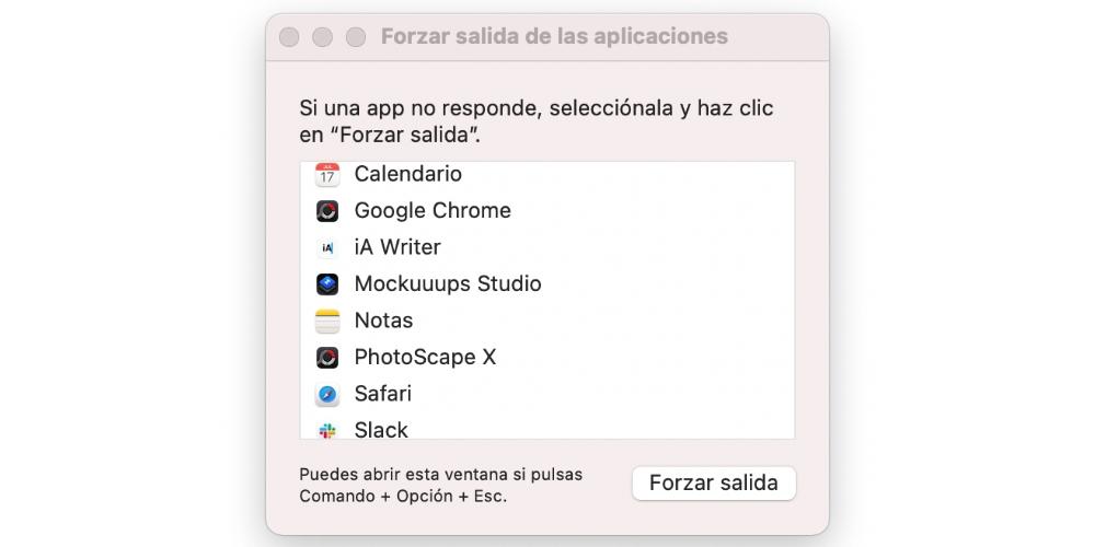 forzar salida apps mac