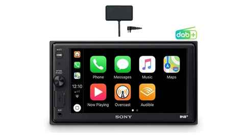 Estéreo de coche con doble DIN, compatible con Apple Carplay y Android  Auto, de 18 cm, con cámara de copia de seguridad, pantalla táctil, radio  para