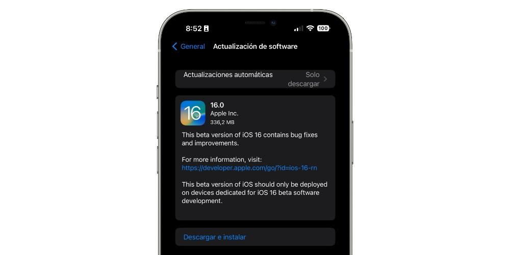 Sétimo beta do iOS 16