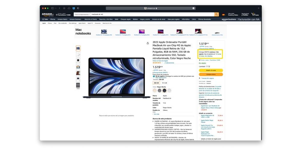 comprar MacBook Air en Amazon
