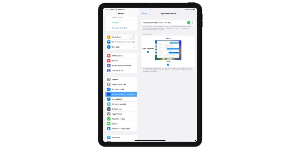 nuevo organizador visual iPad