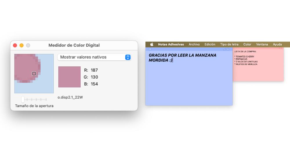 medidor color digital notas mac