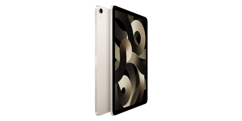 iPad Air de color blanco en vista lateral