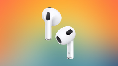 AirPods sobre fondo de colores