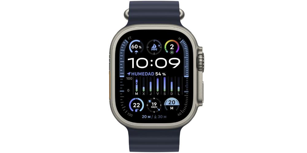 Apple Watch ultra 2 con correa ocean azul