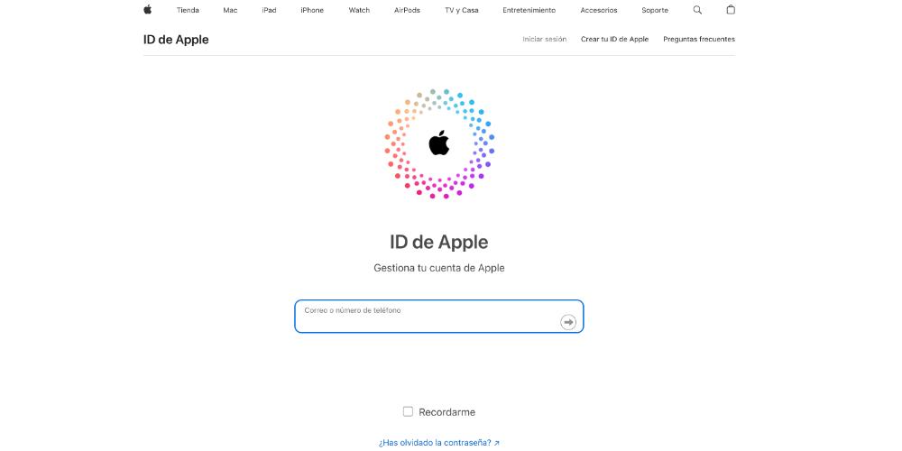 Iniciar sesión web Apple ID